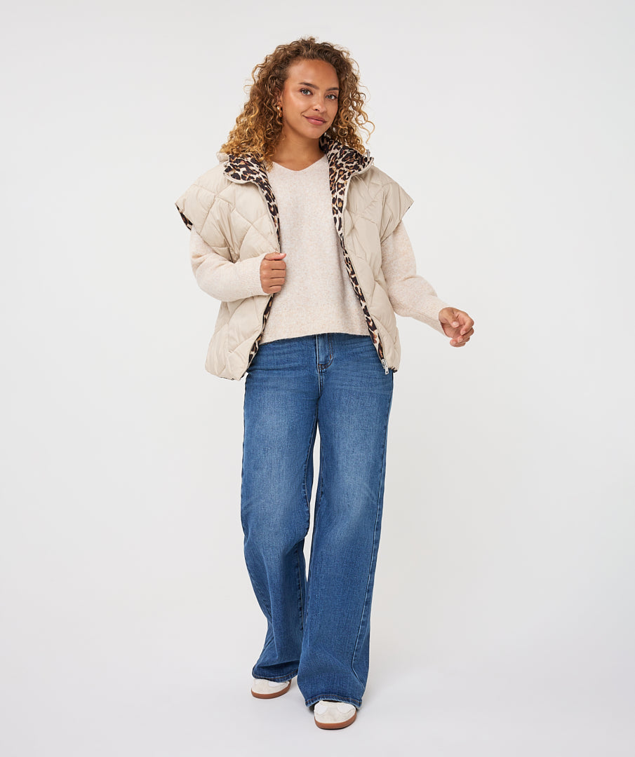 Reversible Leopard Poncho Jacket