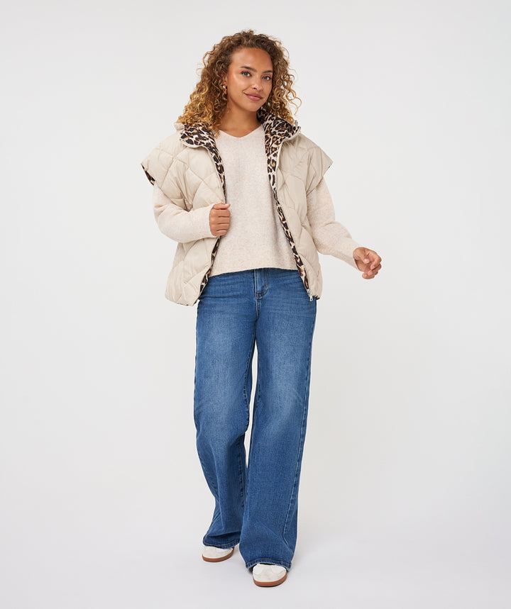 Reversible Leopard Poncho Jacket