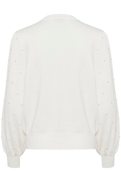 Karen Pullover with Pearl Details - Chalk White