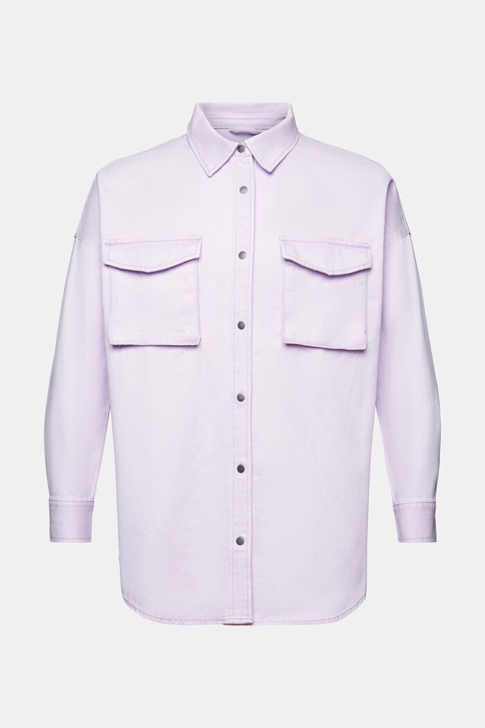 Long Sleeve Shirt Jacket- Lavender