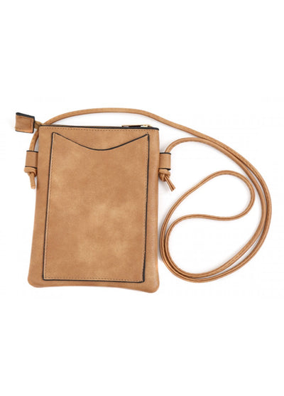 Feather Laser Cut Crossbody Cell Phone Bag