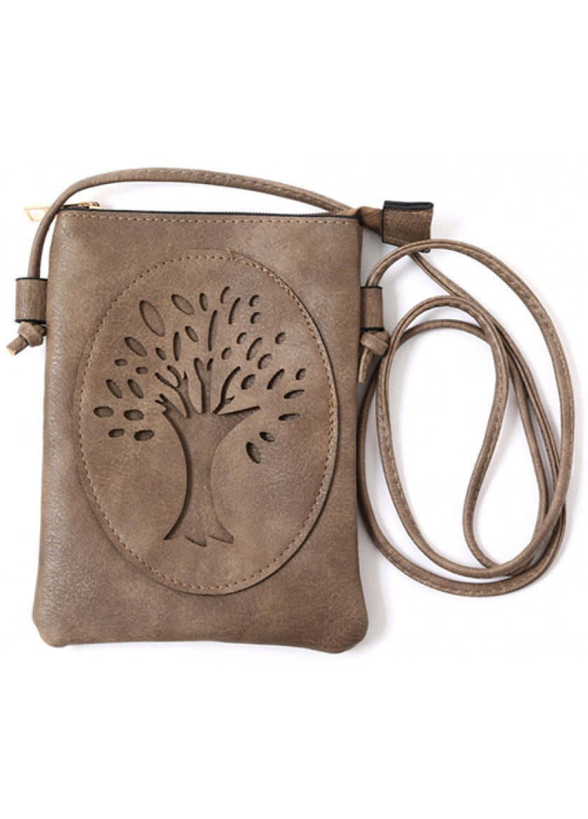 Tree of Life Laser Cur Crossbody Cell Phone Bag