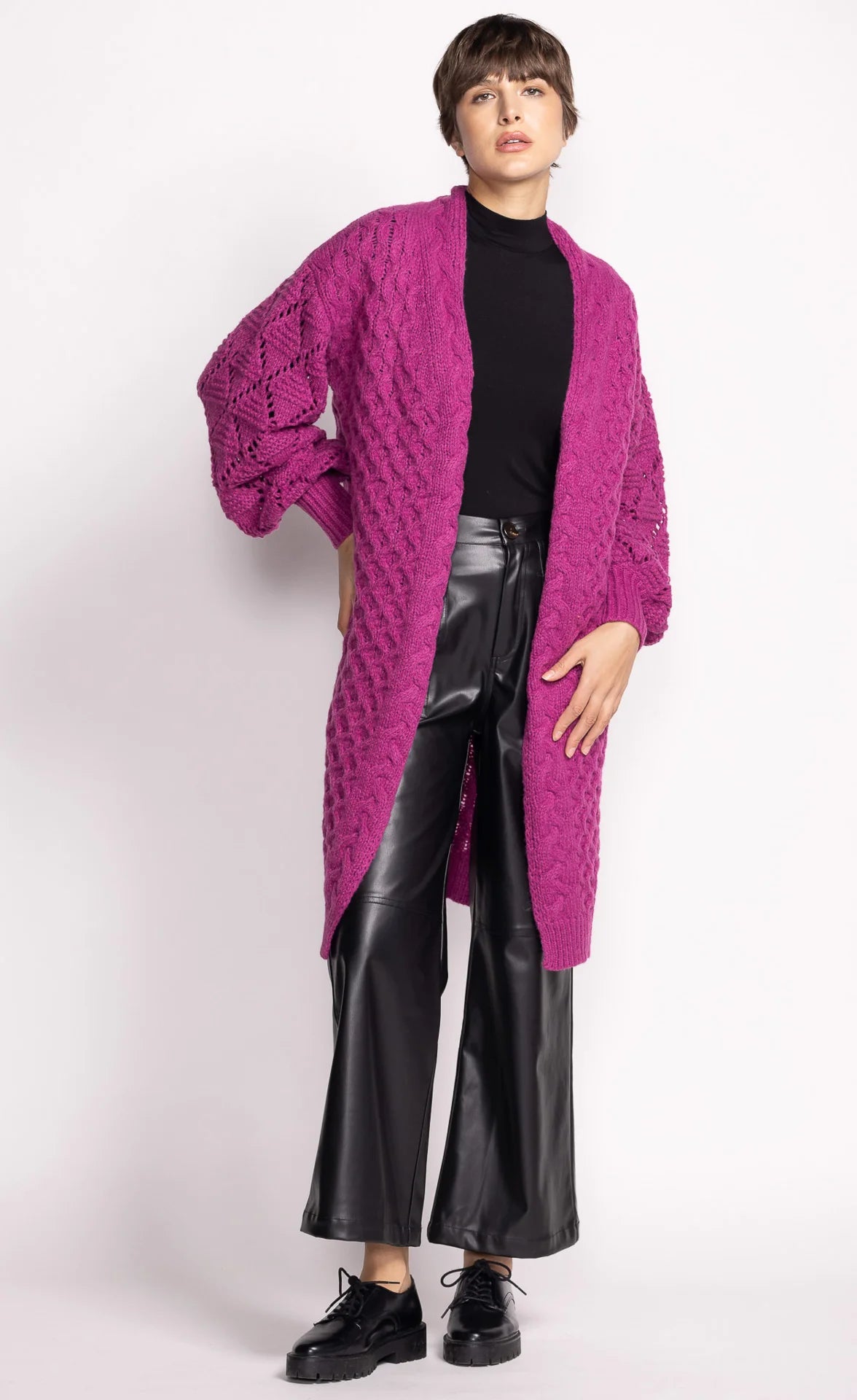 Irie Sweater Cardigan - Deep Pink