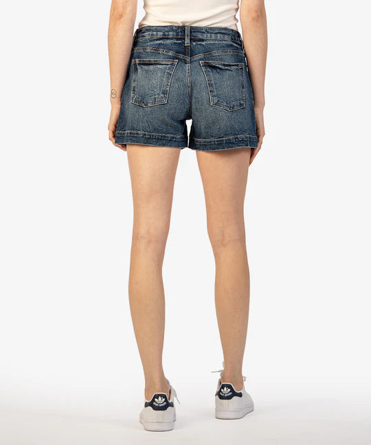 Jane High Rise Shorts - Boosted with Dark Base Wash
