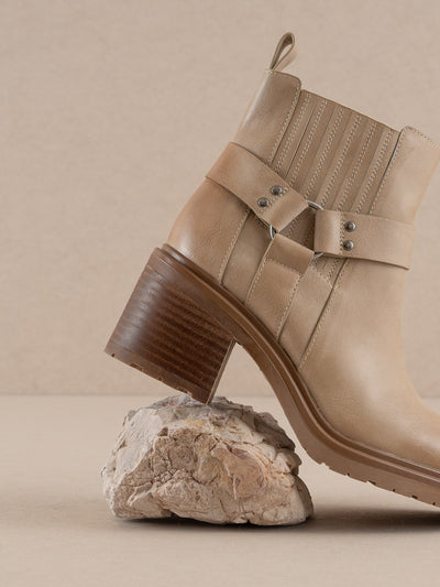 The Jayden Motorcycle Booties - Khaki