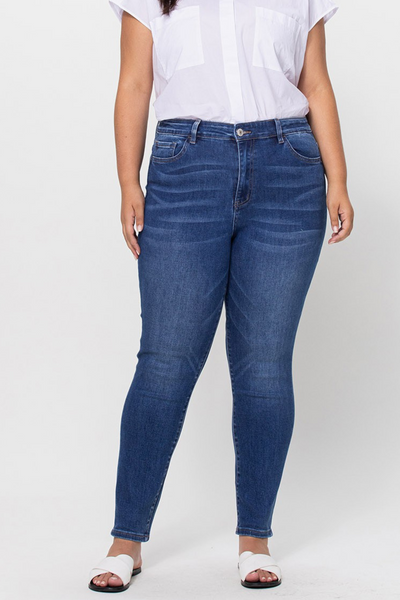 PLUS High Rise Skinny Jeans // Med Wash