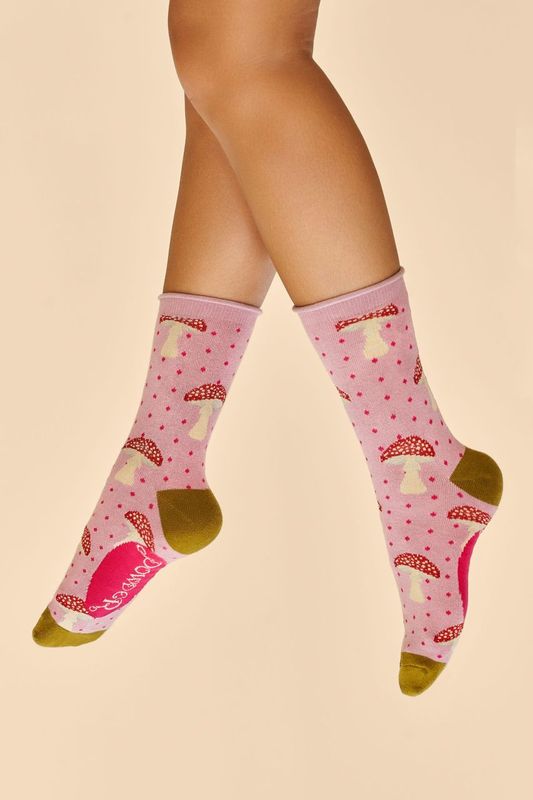 Tiny Toadstools Bamboo Ankle Socks