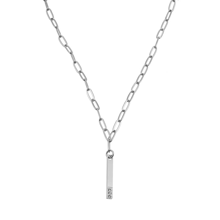 Minimalist Chain Necklace with Zirconia Gemstones