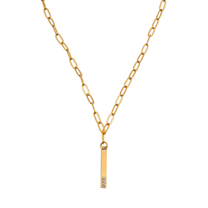 Minimalist Chain Necklace with Zirconia Gemstones
