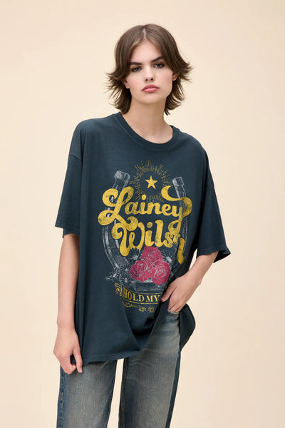 RESTOCKED! Lainey Wilson Hold My Halo O/S Tee - Vintage Black