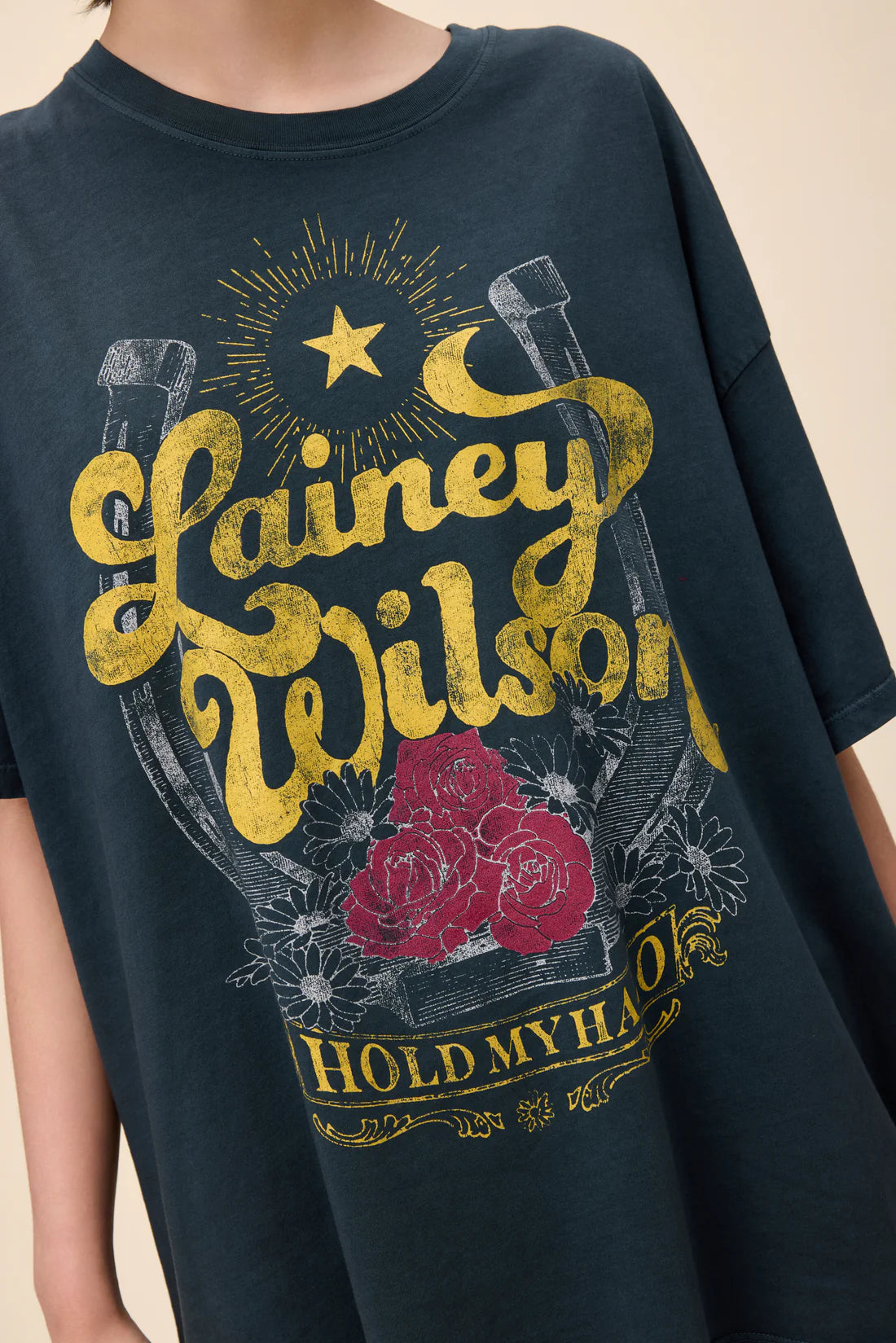 RESTOCKED! Lainey Wilson Hold My Halo O/S Tee - Vintage Black