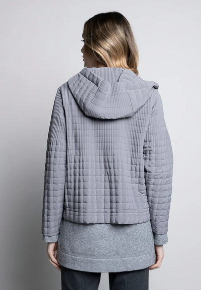 Pleated Hooded Jacket - Grey