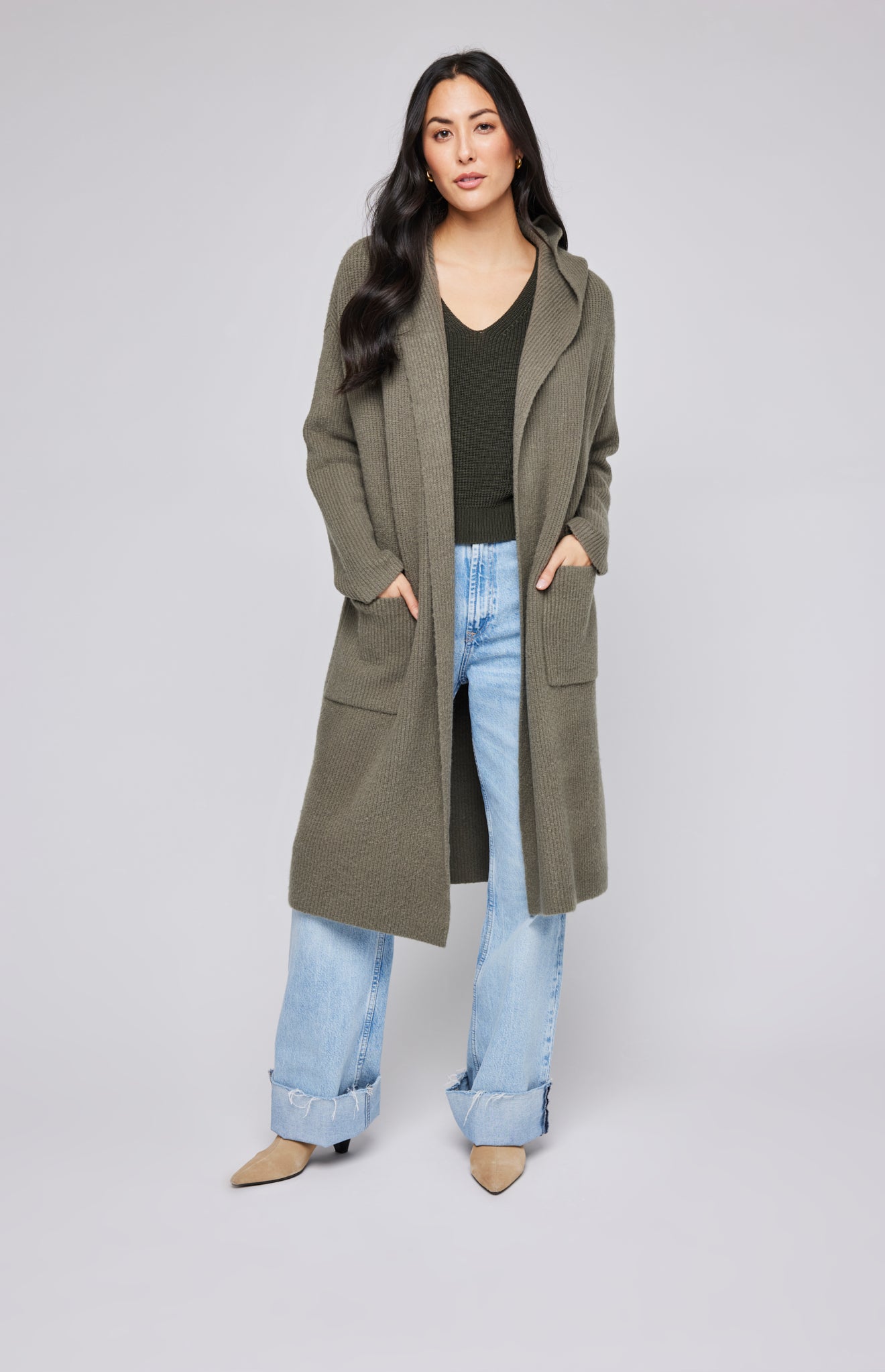 Maeve Hooded Cardigan - Olive