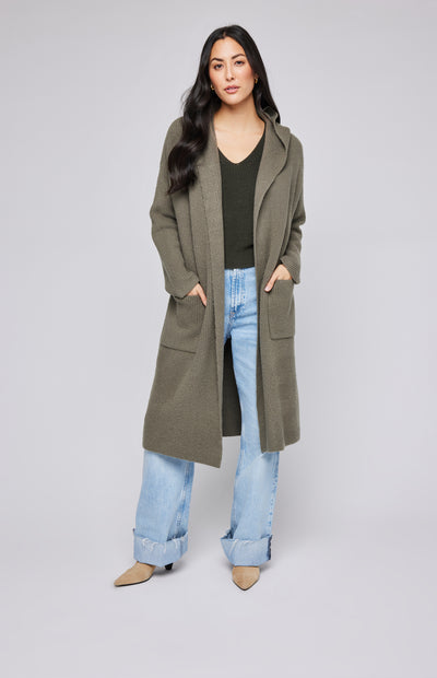 Maeve Hooded Cardigan - Olive