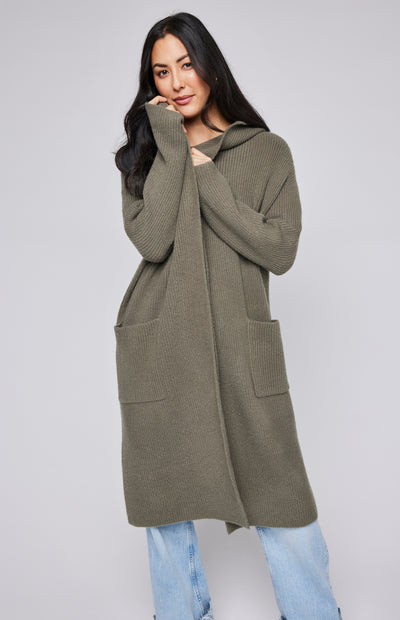 Maeve Hooded Cardigan - Olive