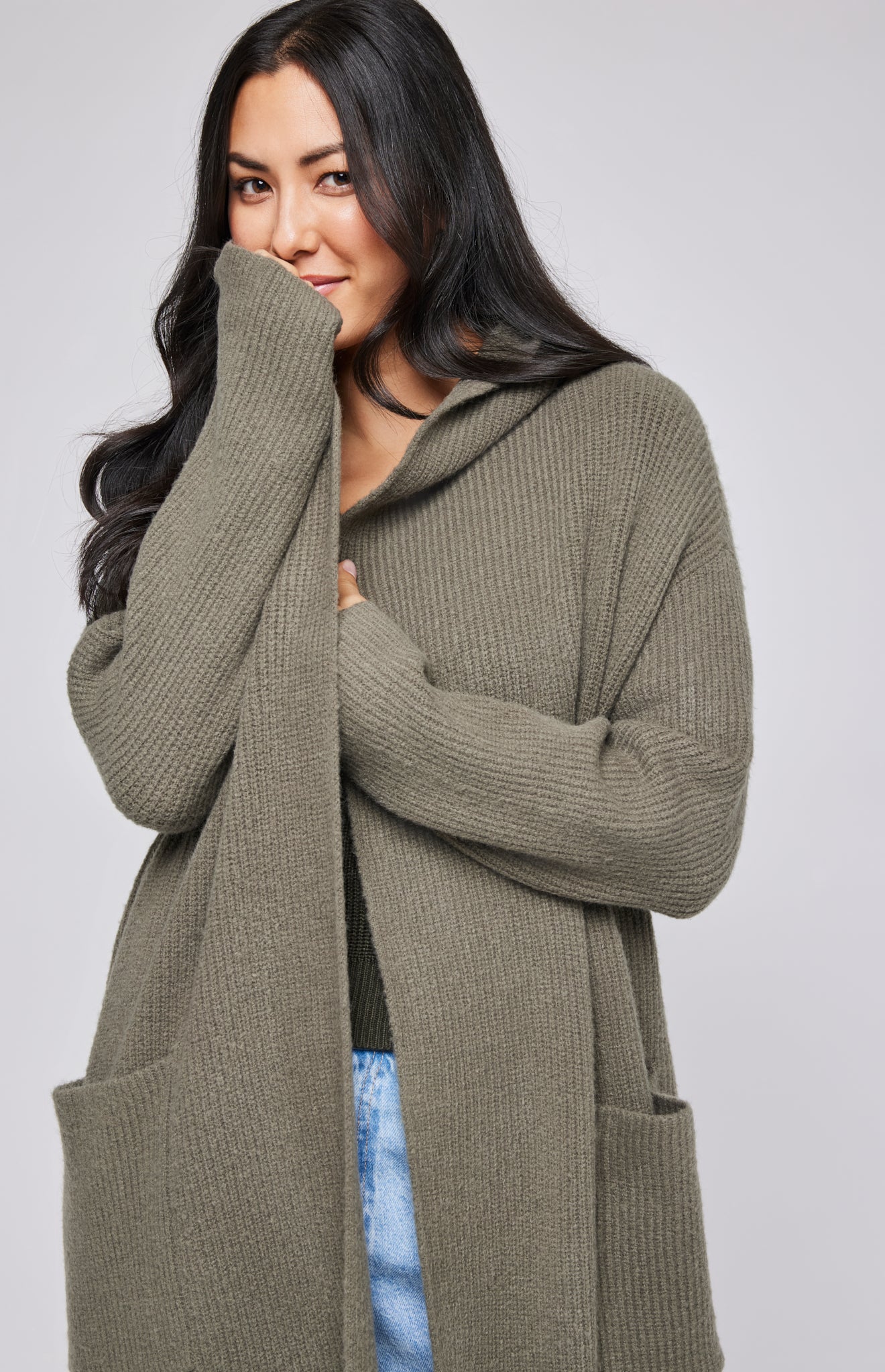 Maeve Hooded Cardigan - Olive