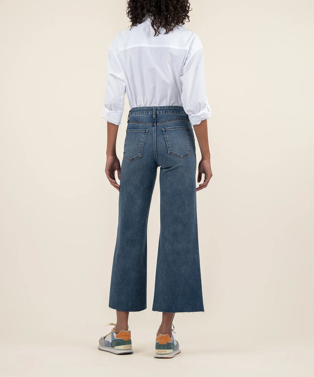 Meg High Rise Wide Leg Jeans - Peacefully W/Dk Base Wash