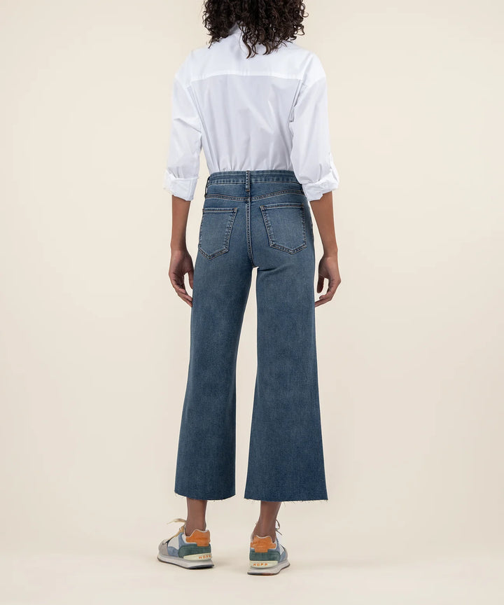 Meg High Rise Wide Leg Jeans - Peacefully W/Dk Base Wash