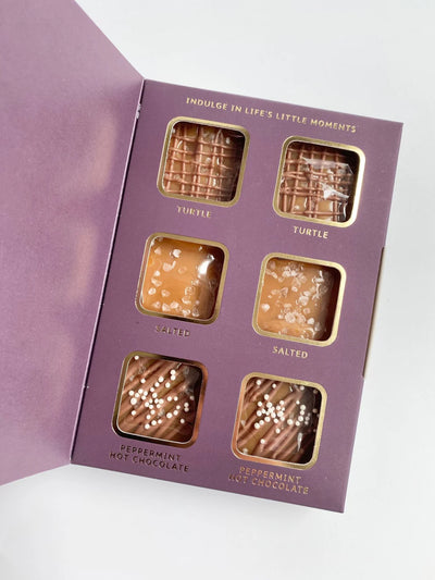 The Merry & Bright Holiday Mix - 6 Piece Window Box Caramels