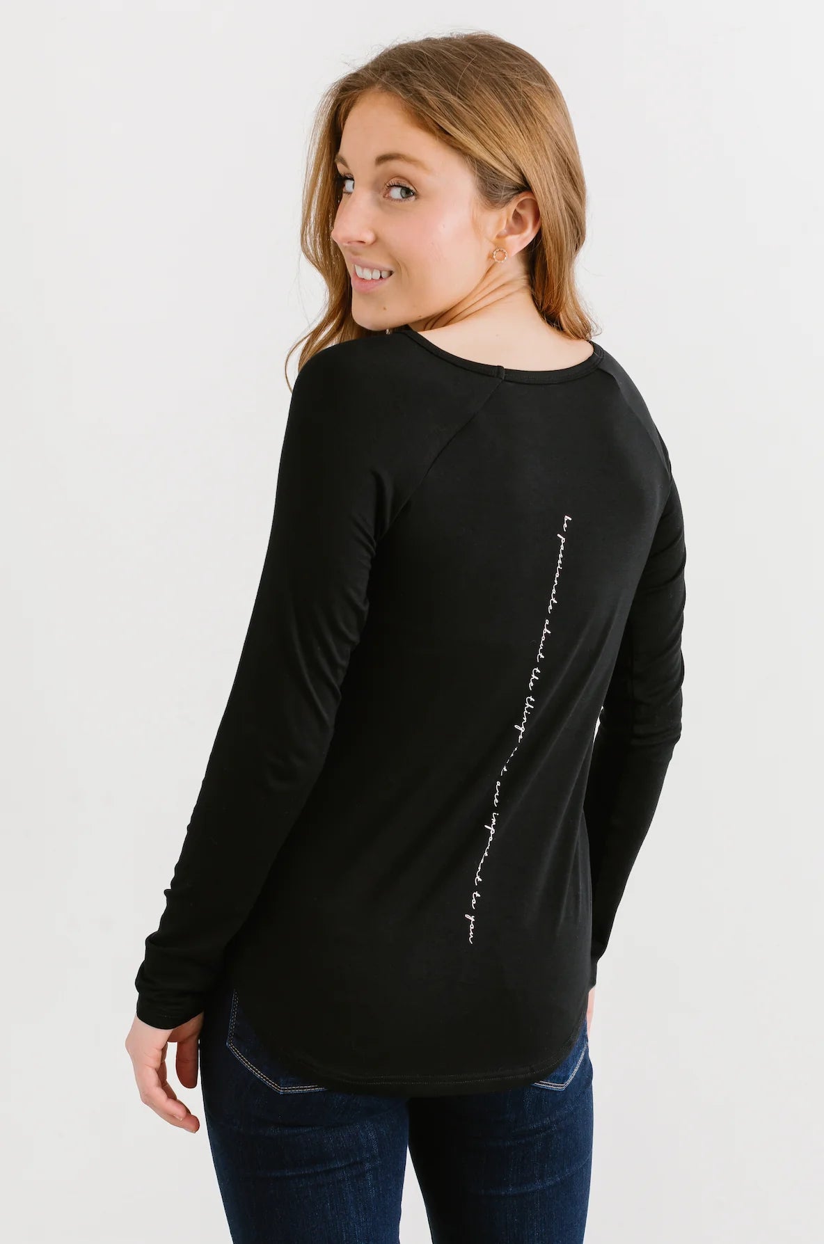 Be Passionate- Long Sleeve Black Shirt