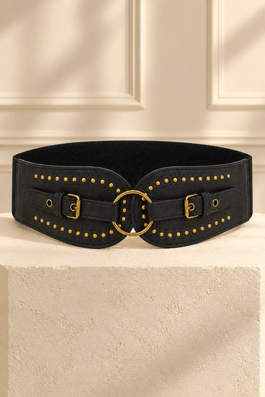 Studded O-Ring Belt - Black