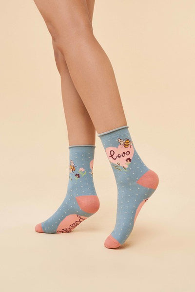 Ladies Bamboo Ankle Socks - Love Bumblebee