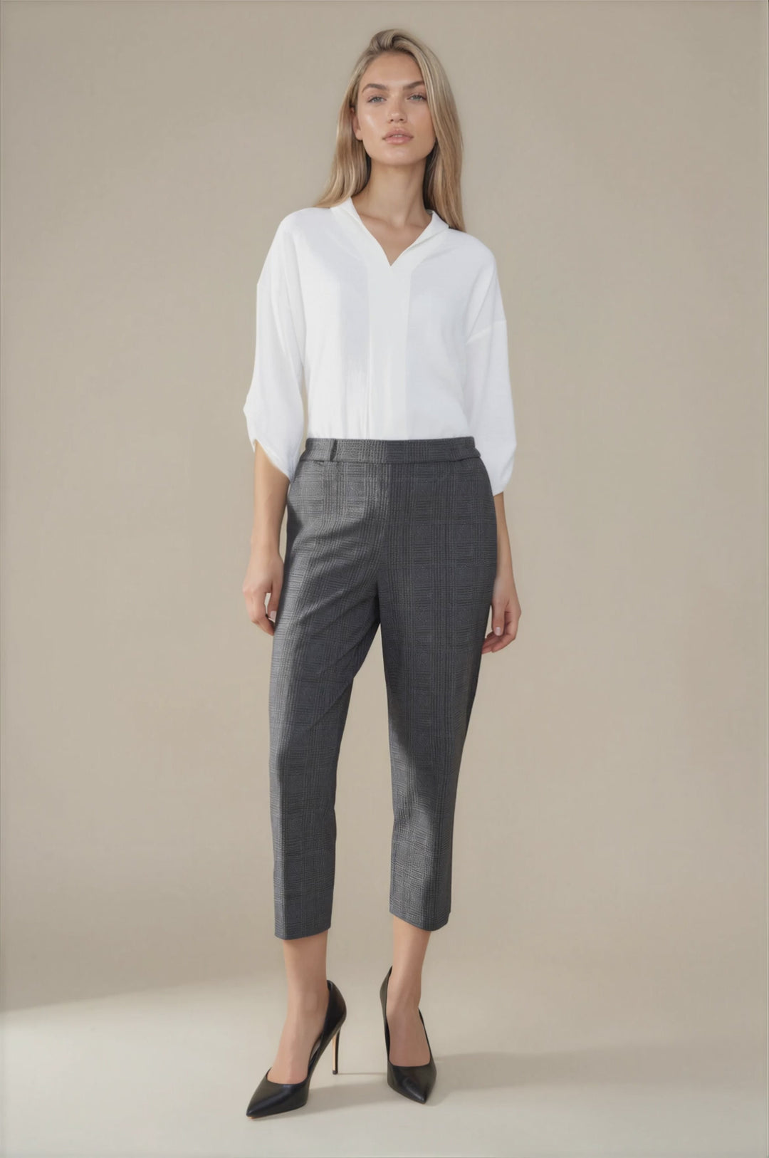 Pull On Cropped Pants - Black Combo