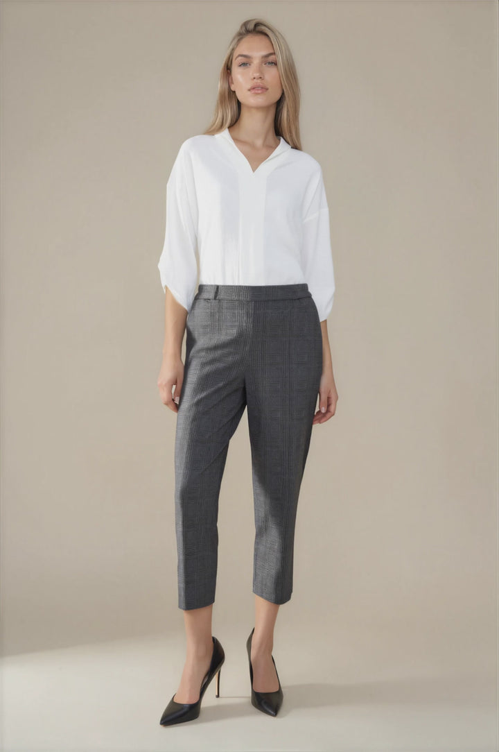 Pull On Cropped Pants - Black Combo