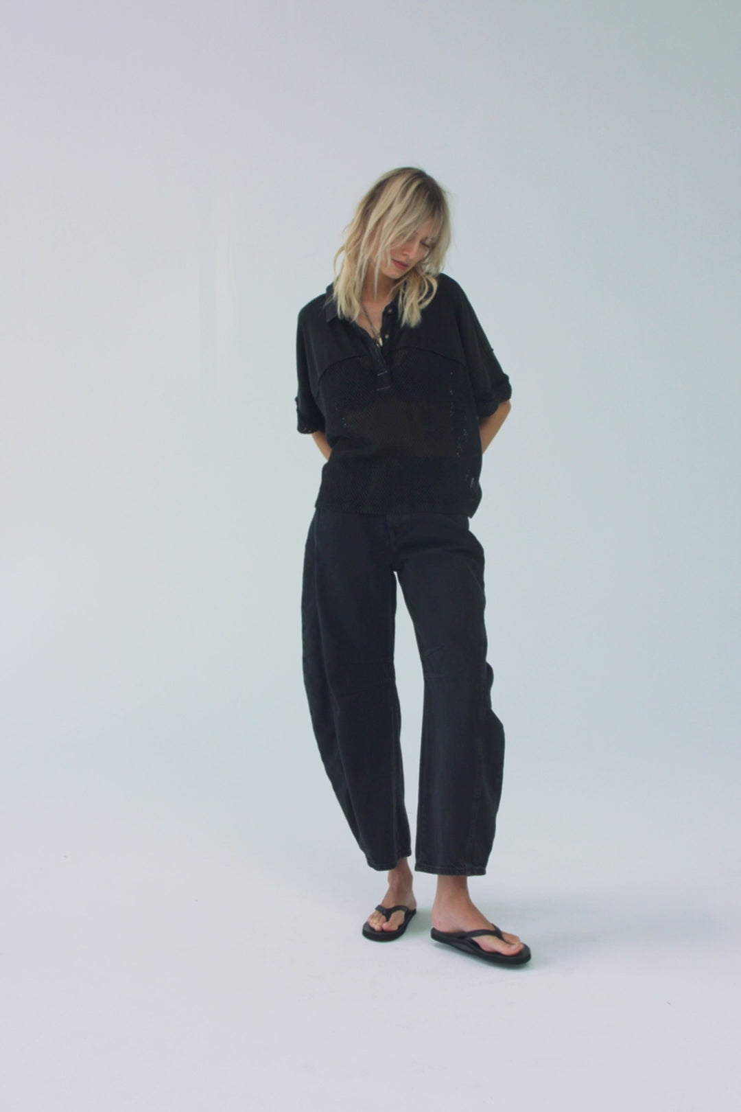 Good Luck Mid Rise Barrel Jeans - Soundwave