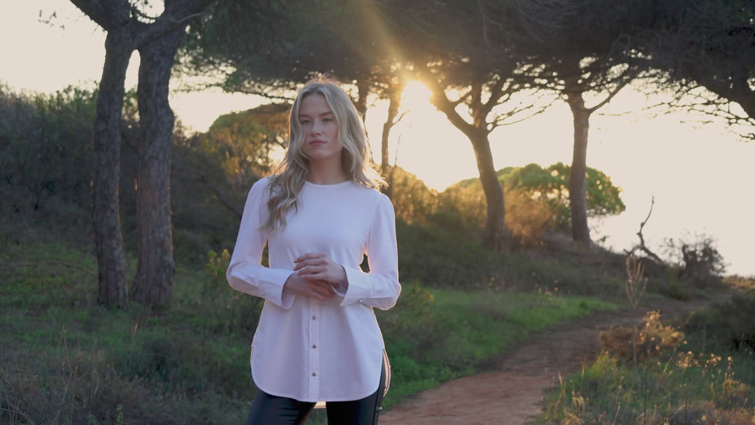 Long Sleeve Round Neck Layering Blouse 