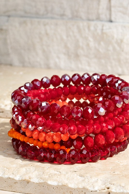 Glass Bead 9 Set Bracelet/ 19 Colors