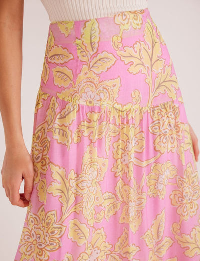 Laurelle Maxi Skirt - Pink Floral