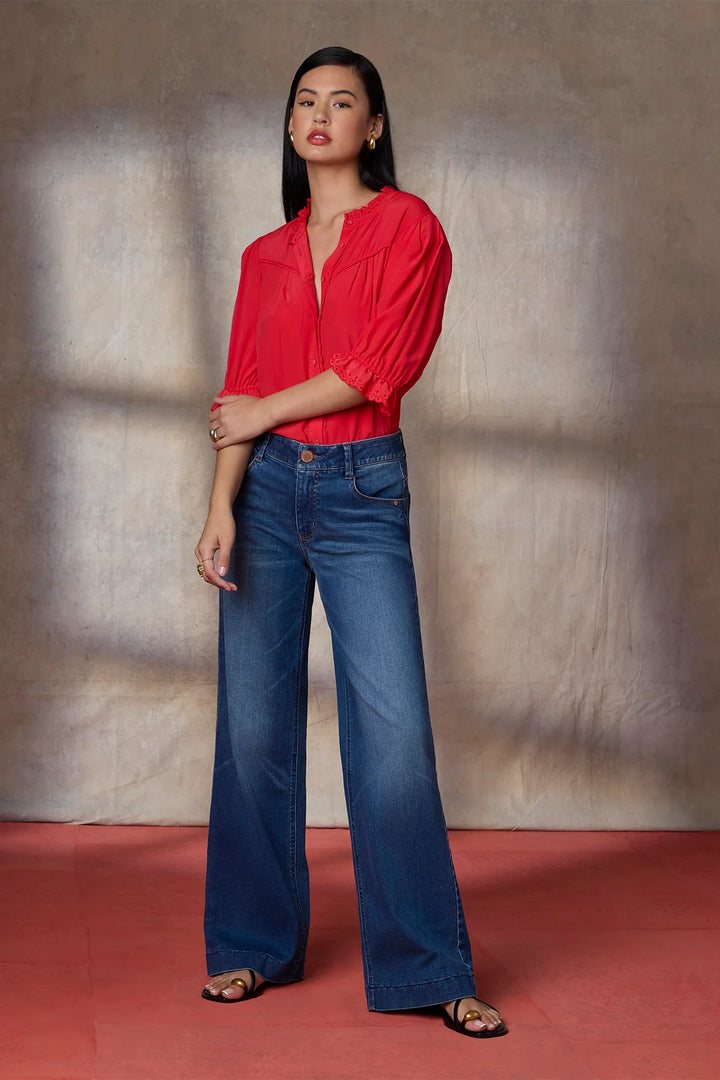 Sam Highrise Wide Leg Jeans - Blue Denim