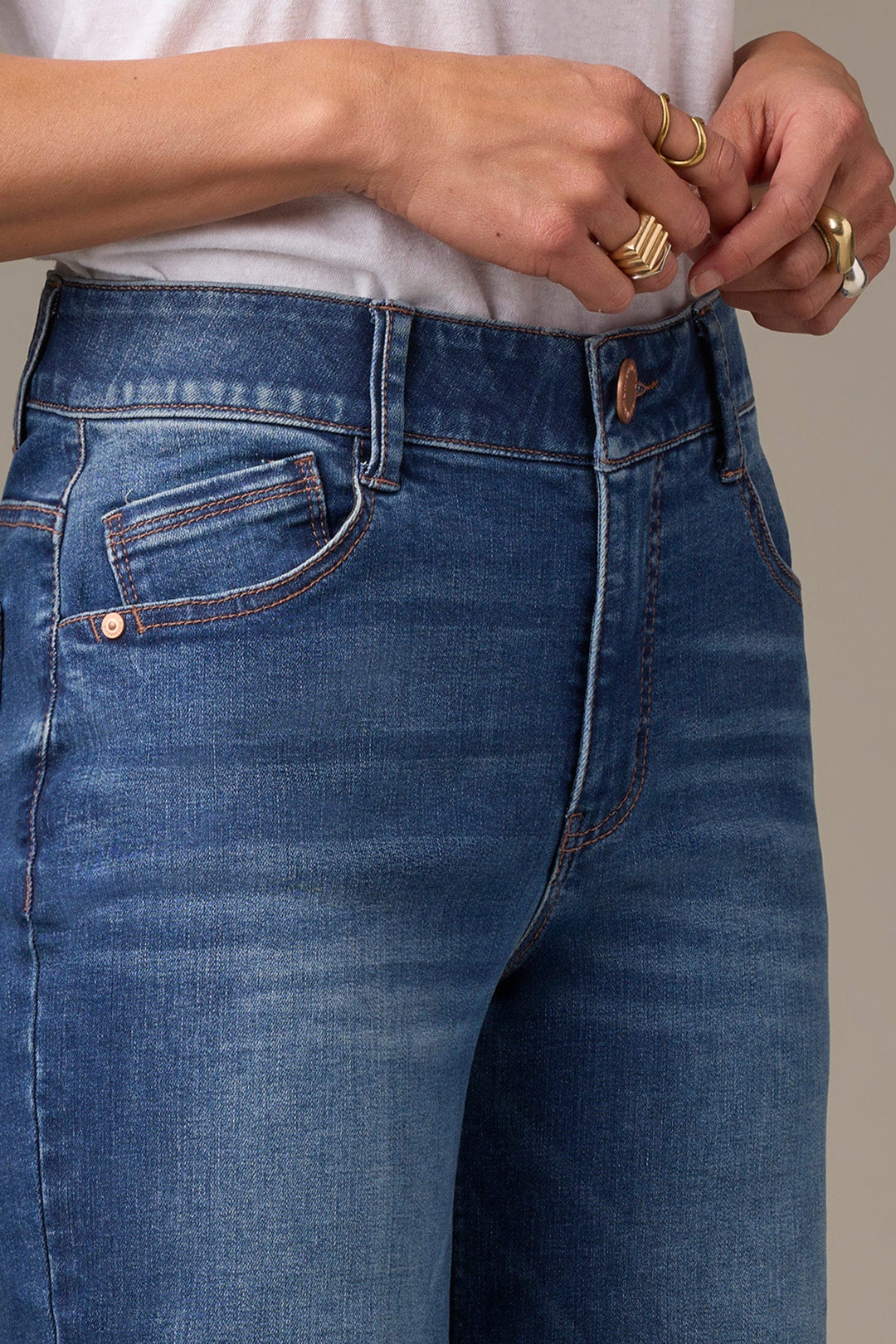 Sam Highrise Wide Leg Jeans - Blue Denim