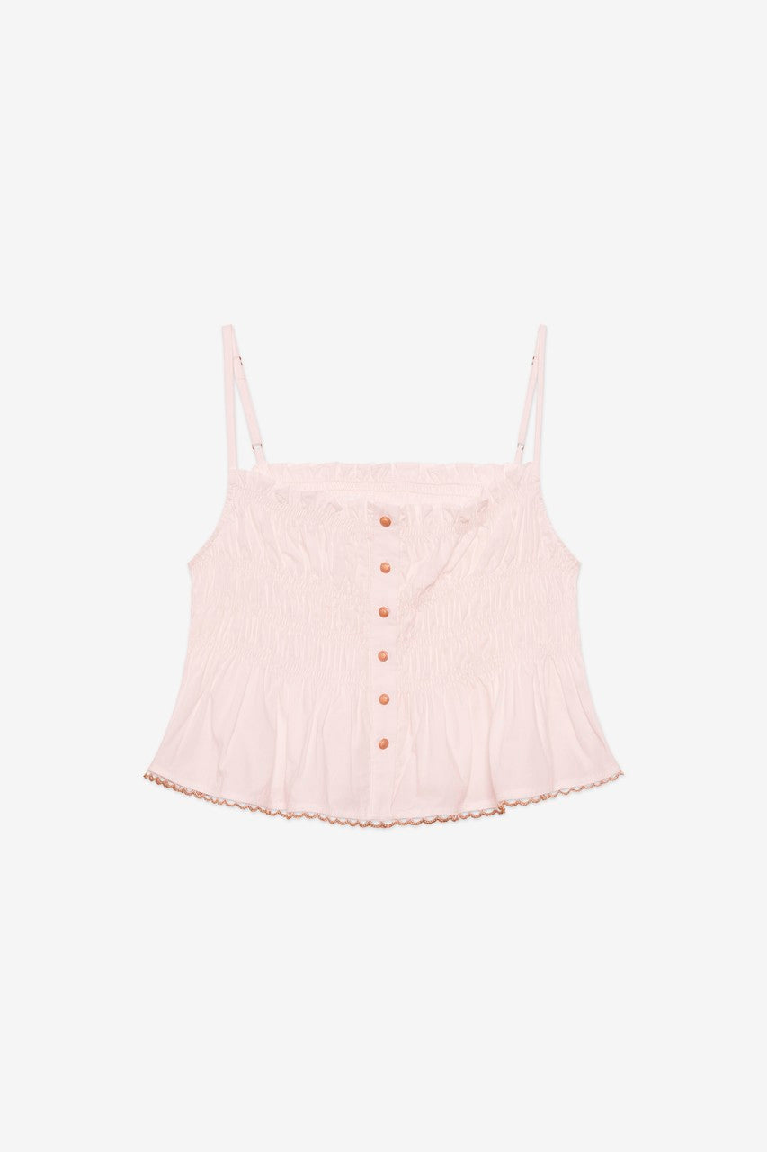 Smock Crop Top - White