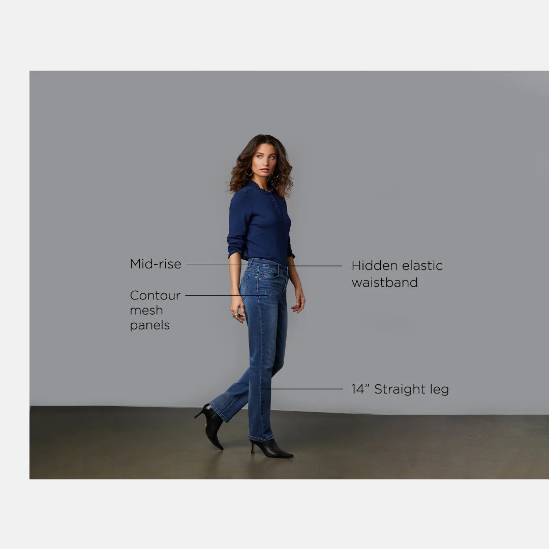 Sawyer Mid Rise Straight Leg Jeans - Indigo Artisanal Wash