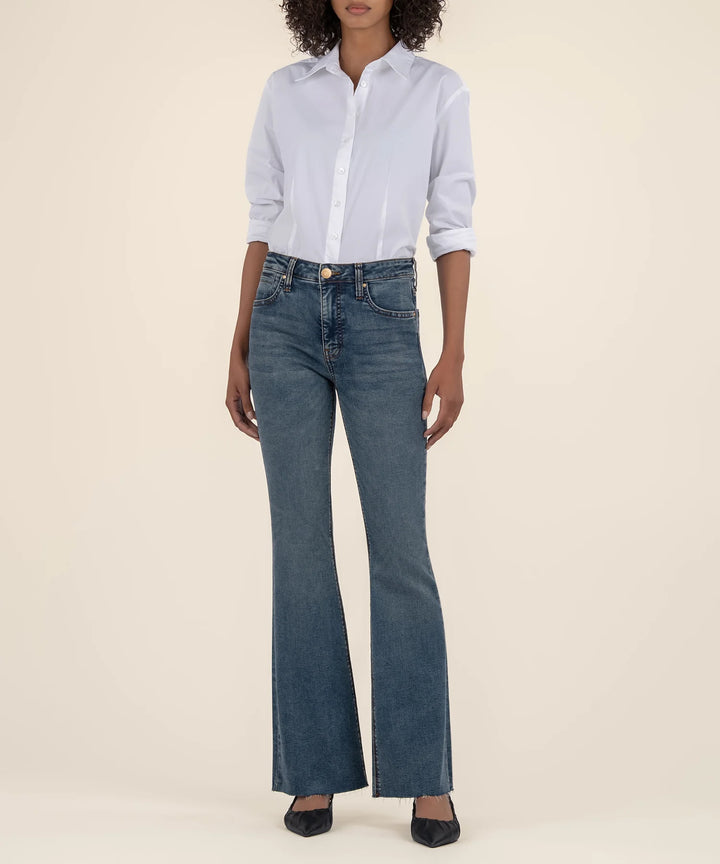 Stella High Rise Flare Jeans -  Debonairly W/Dk Base Wash