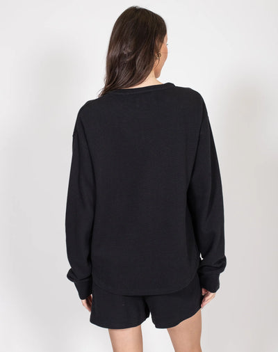 Waffle Knit Boxy Henley