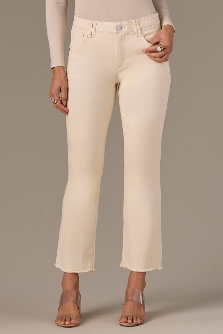 Tatum Highrise Fray Hem Itty Bitty Jeans - Ecru