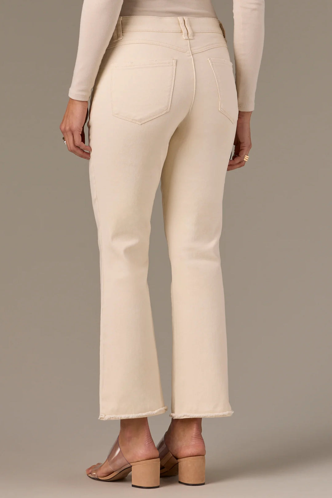 Tatum Highrise Fray Hem Itty Bitty Jeans - Ecru