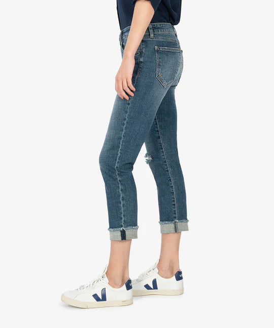 Amy Mid Rise Crop Straight Leg (Bubbly Wash)