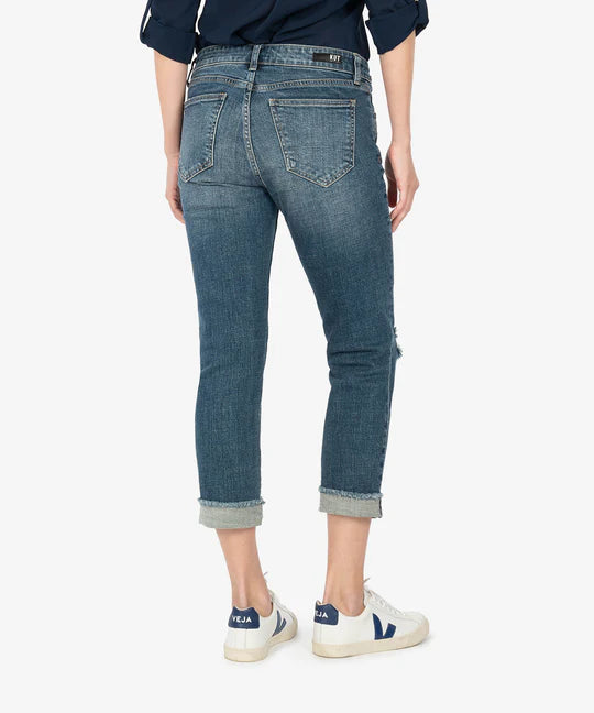 Amy Mid Rise Crop Straight Leg (Bubbly Wash)
