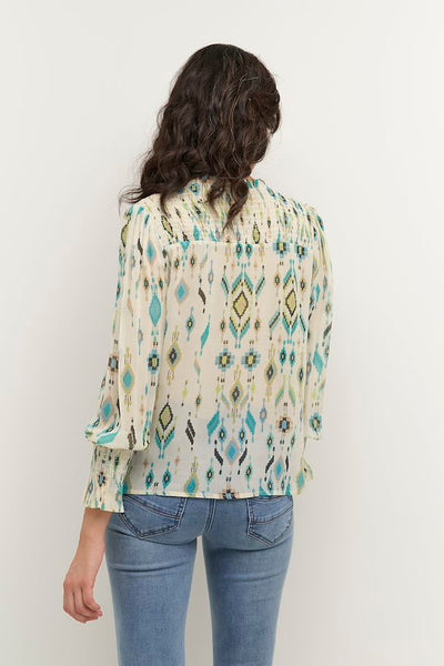 Cresra Blouse // Perfectly Pale Ethnic Tile