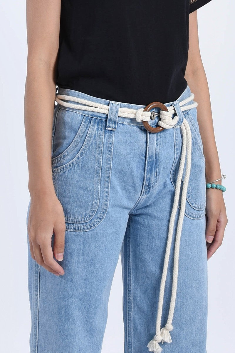 Rope belt with ring buckle // off white