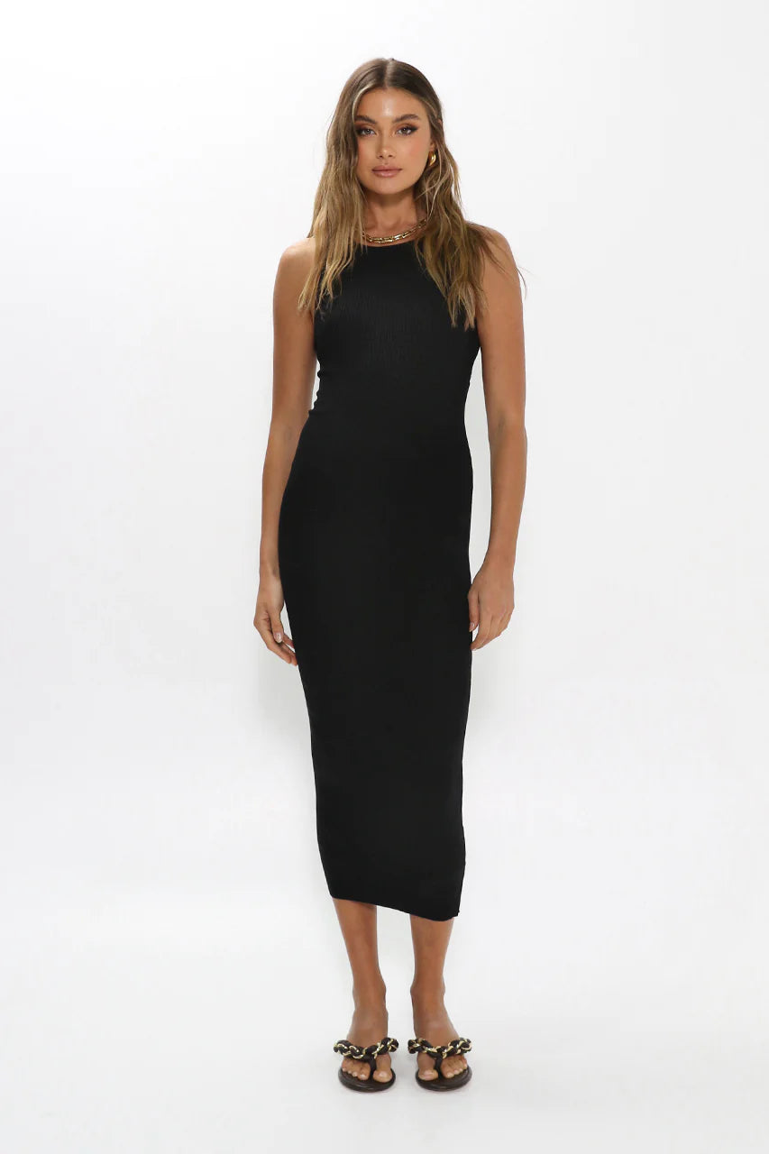 Devon Knit Midi Dress | Black