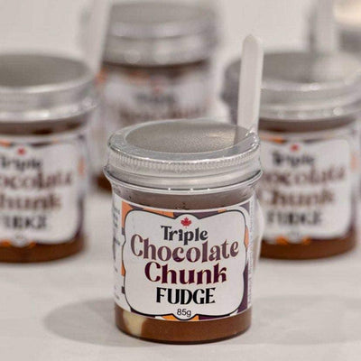 Triple Chocolate Chunk Fudge in a Jar with a Spoon - Ulla-La Boutique