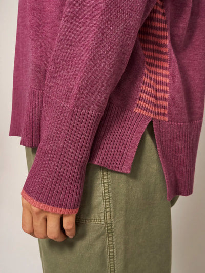 Olive Sweater // Raspberry Pink