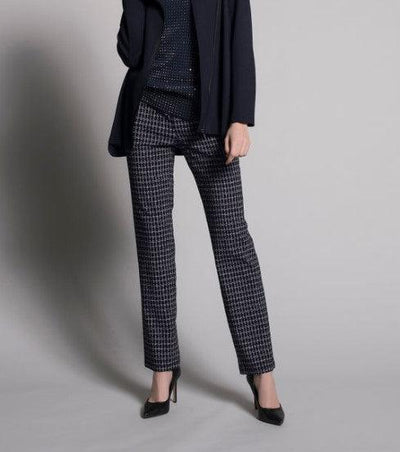 Picadilly Pull-On Straight Leg Pants - Navy/Off White - Ulla-La Boutique