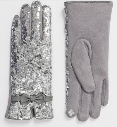 Radiance glove - silver sequin - Ulla-La Boutique