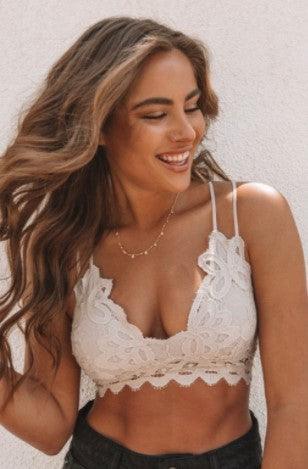 Crochet Lace Bralette-White – Mota Boutique